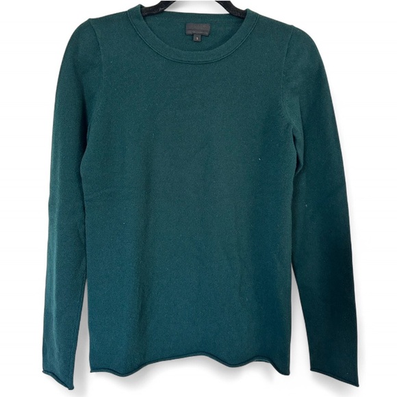 J crew collection 100% Italian cashmere emerald green crew neck sweater small - Picture 1 of 5
